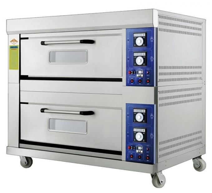 Laminar-tipo horno de panadería del gas con mando temporizado y cubiertas ajustables de la capacidad 2 de la gama de temperaturas 20~400°C 4 bandejas