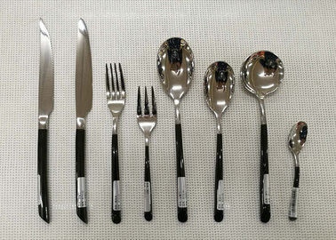Sistemas de los platos y cubiertos del acero inoxidable de cucharas Negro-plateadas 13 pedazos de las bifurcaciones de los cuchillos de las manijas