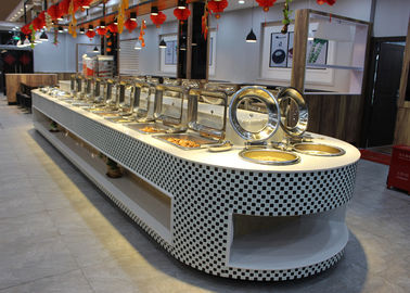 Buffet caliente cabido estaciones de la exhibición del plato de frotamiento del buffet del equipo del restaurante