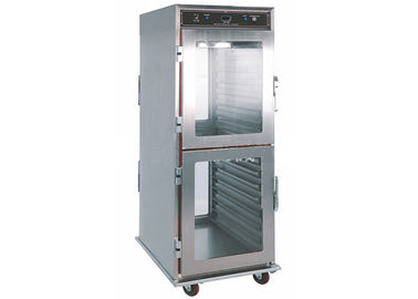 Puerta de cristal vertical que sostiene el escaparate del calentador de los alimentos de preparación rápida del gabinete completo con 16 bandejas