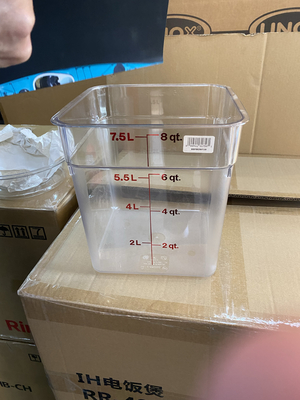 contenedor de almacenamiento cuadrado de la caja de la comida del policarbonato 20.8L transparente con la escala