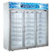 Refrigerador vertical de la exhibición del supermercado, congelador de refrigerador comercial de la puerta de tres vidrios