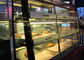 Cajón-tipo de cristal gabinete del escaparate del calientaplatos de la sobremesa de exhibición de tres capas del pan 9-Pans