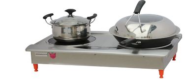 Hornilla de las cocinas de inducción del doble de la superficie del acero inoxidable que cocina la gama