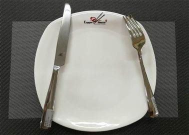 La placa cuadrada del plato con servicio de mesa de la porcelana del Modificar-logotipo fija el diámetro los 23cm