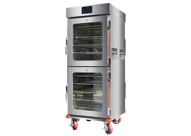 Food Warmer Showcase JUSTA Cuatro puertas de vidrio movibles Food Warmer Carrito 10 Racks