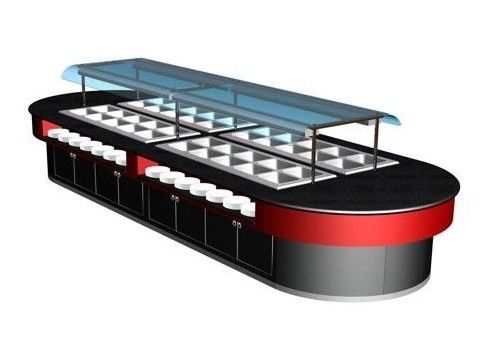 Equipo de buffet comercial 400L con luz de calentamiento para la cocina Madera suave caliente 7kw