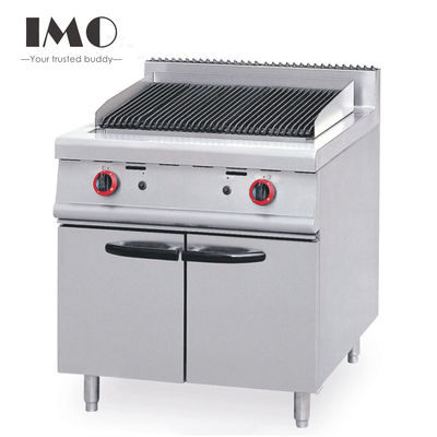 2025 Equipo de cocina de restaurante para comidas de alta gama Acero inoxidable Gas Lava Rock Grill con gabinete