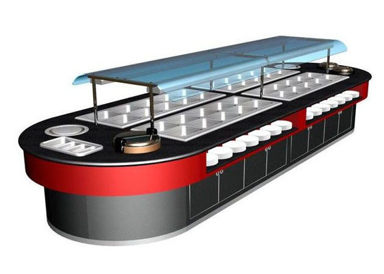 Equipo de buffet comercial 400L con luz de calentamiento para la cocina Madera suave caliente 7kw